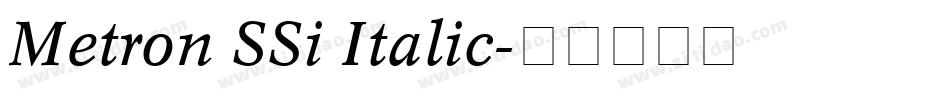Metron SSi Italic字体转换